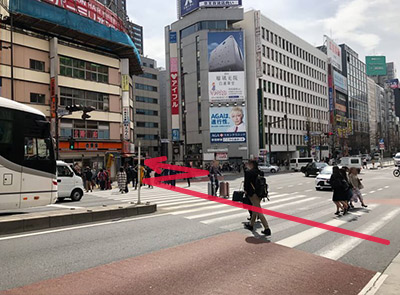 JR新宿駅西口からのルート